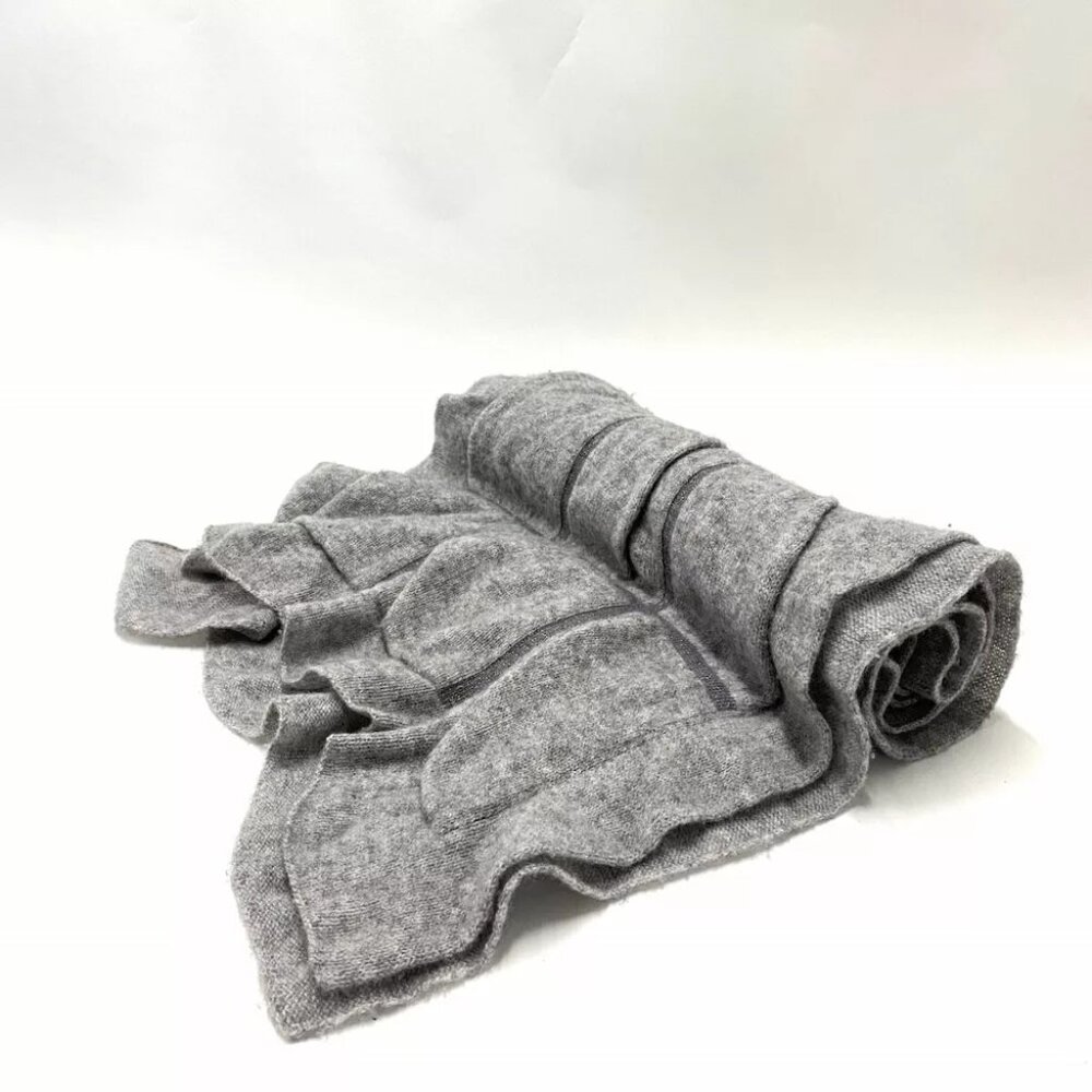 Auth FURLA Dark Gray Cashmere Scarf